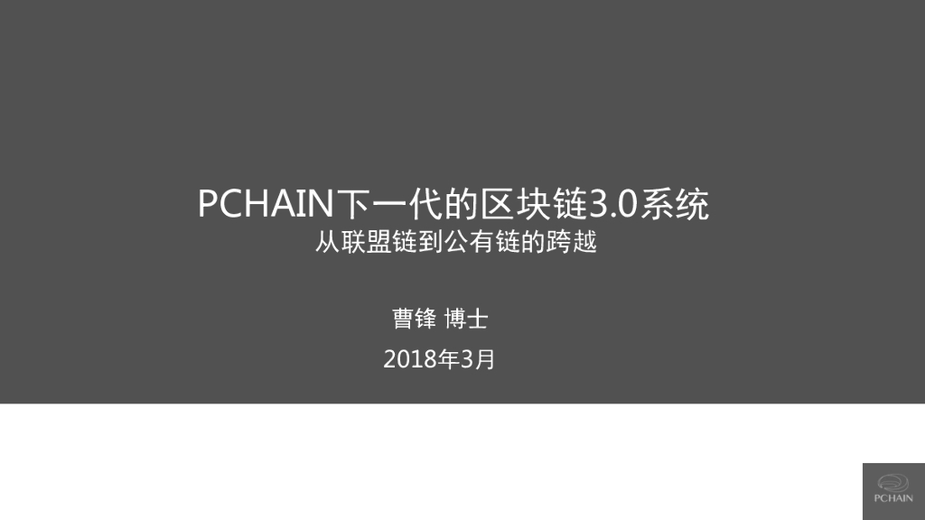 PChain下一代的区块链3.0系统