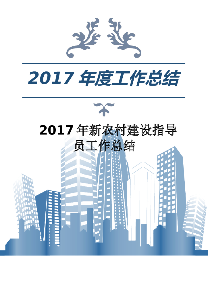 2017年新农村建设指导员工作总结