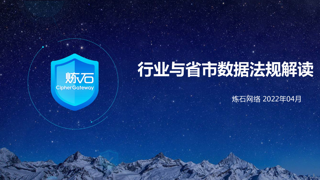 炼石网络：行业与省市数据法规解读V1.0.0