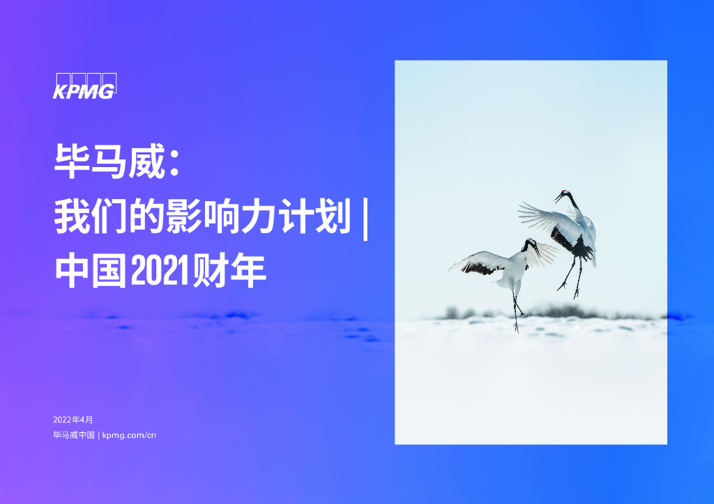 毕马威：我们的影响力计划 | 中国2021财年