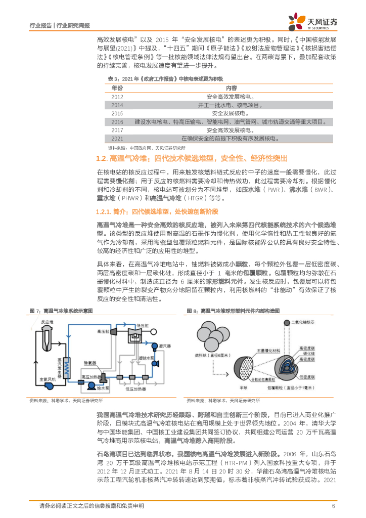 天风证券：公用事业行业研究周报：高温气冷堆领航，碳中和下核电大有可为_第6页