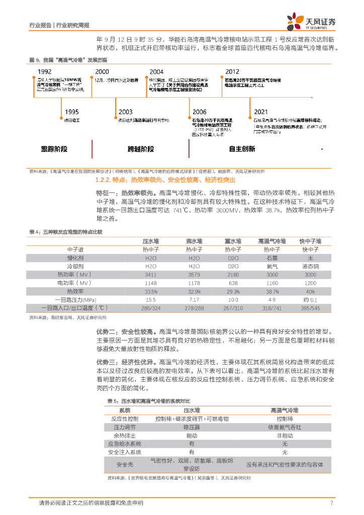 天风证券：公用事业行业研究周报：高温气冷堆领航，碳中和下核电大有可为_第7页