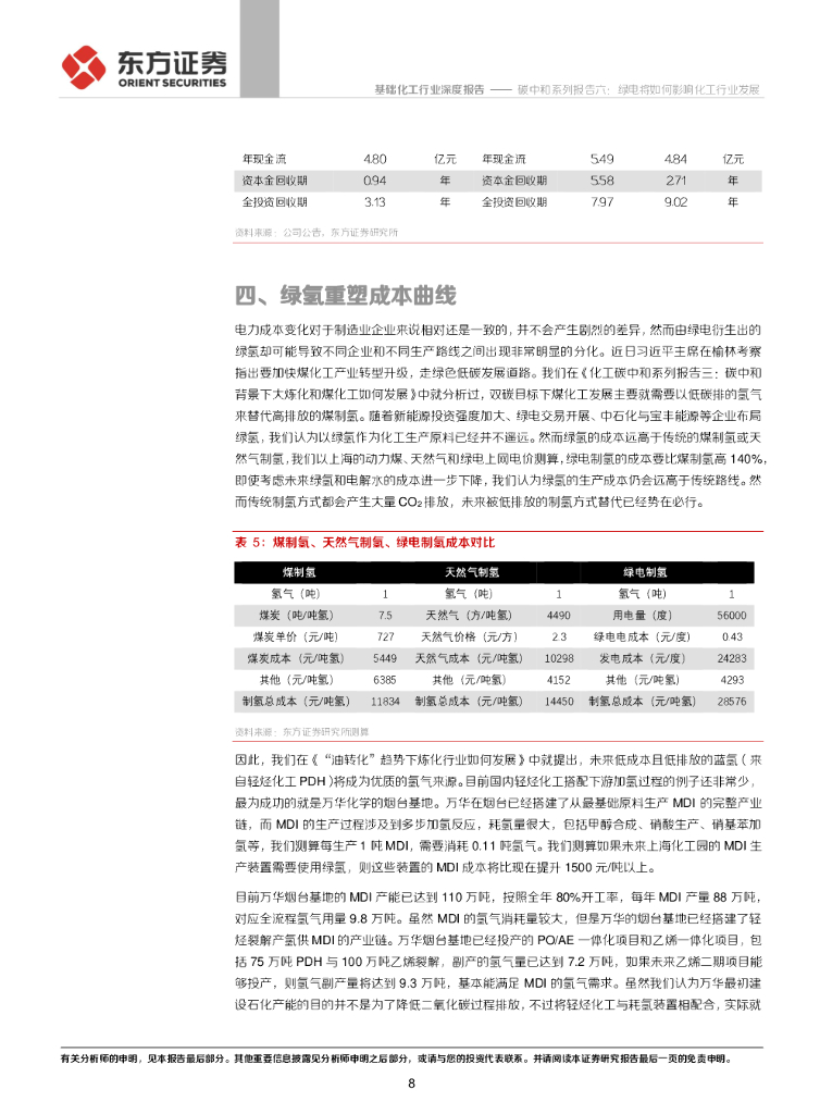 东方证券：基础化工行业-碳中和系列报告六：绿电将如何影响化工行业发展_第8页