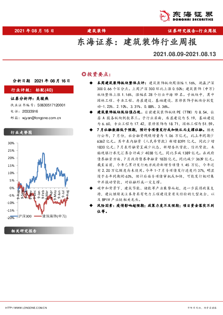 东海证券：建筑装饰行业周报 海报
