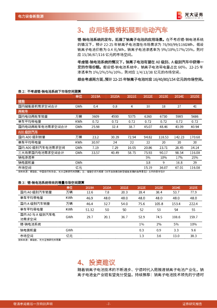 光大证券：新能源、环保领域碳中和动态追踪（二十五）：宁德钠离子电池发布会：性能超预期，锂-钠电池系统适配更多场景_第7页