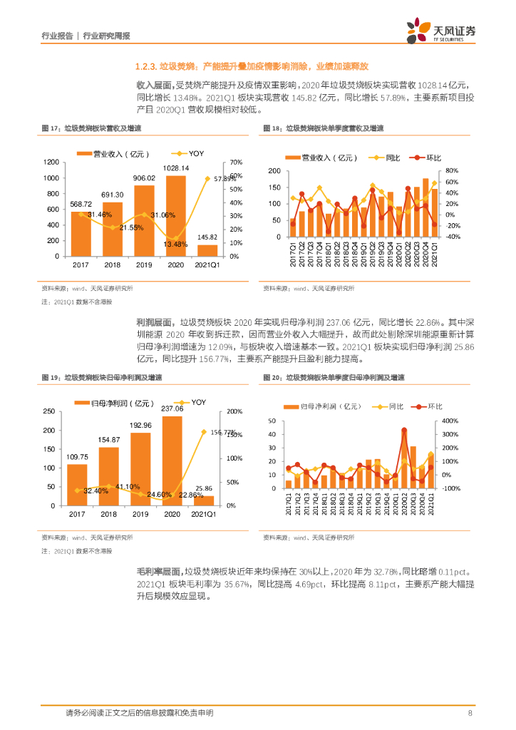 天风证券：公用事业行业研究周报：业绩增长重归常态，碳中和助力行稳致远_第8页