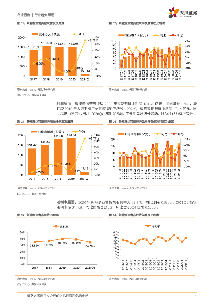 天风证券：公用事业行业研究周报：业绩增长重归常态，碳中和助力行稳致远_第7页