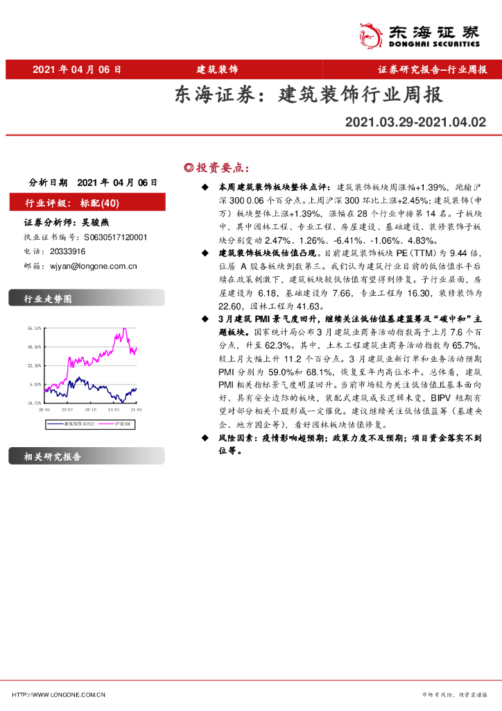 东海证券：建筑装饰行业周报 海报