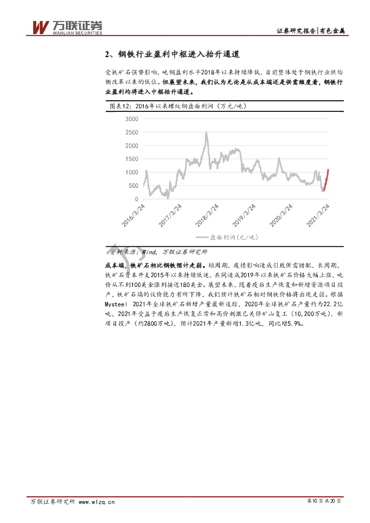 万联证券：钢铁和有色金属行业专题研究报告：碳中和政策加持，钢铁和电解铝远近可观_第10页