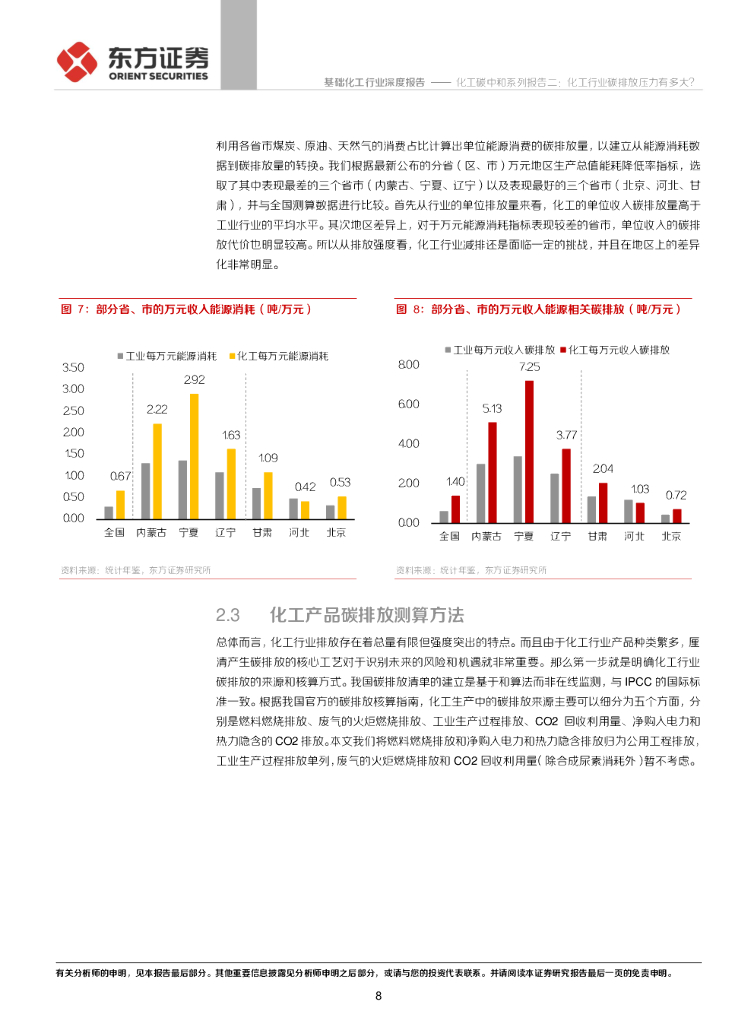 东方证券：化工碳中和系列报告二：化工行业碳排放压力有多大？_第8页