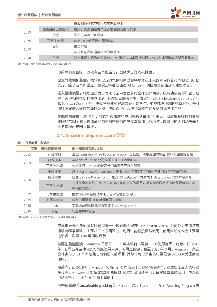 天风证券：碳中和行业专题研究：全球科技巨头在行动_第8页