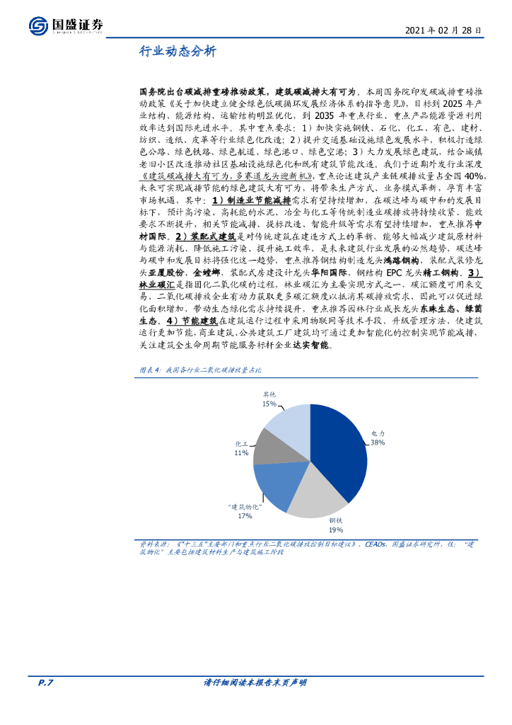 国盛证券：建筑装饰行业周报：碳中和首推水泥工业升级龙头中材国际，经济复苏看好装饰龙头金螳螂_第7页