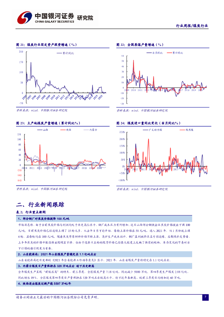 中国银河：煤炭行业周度观点：估值修复在途，重视“碳中和”背景下供给收缩带来的龙头突围机遇_第8页