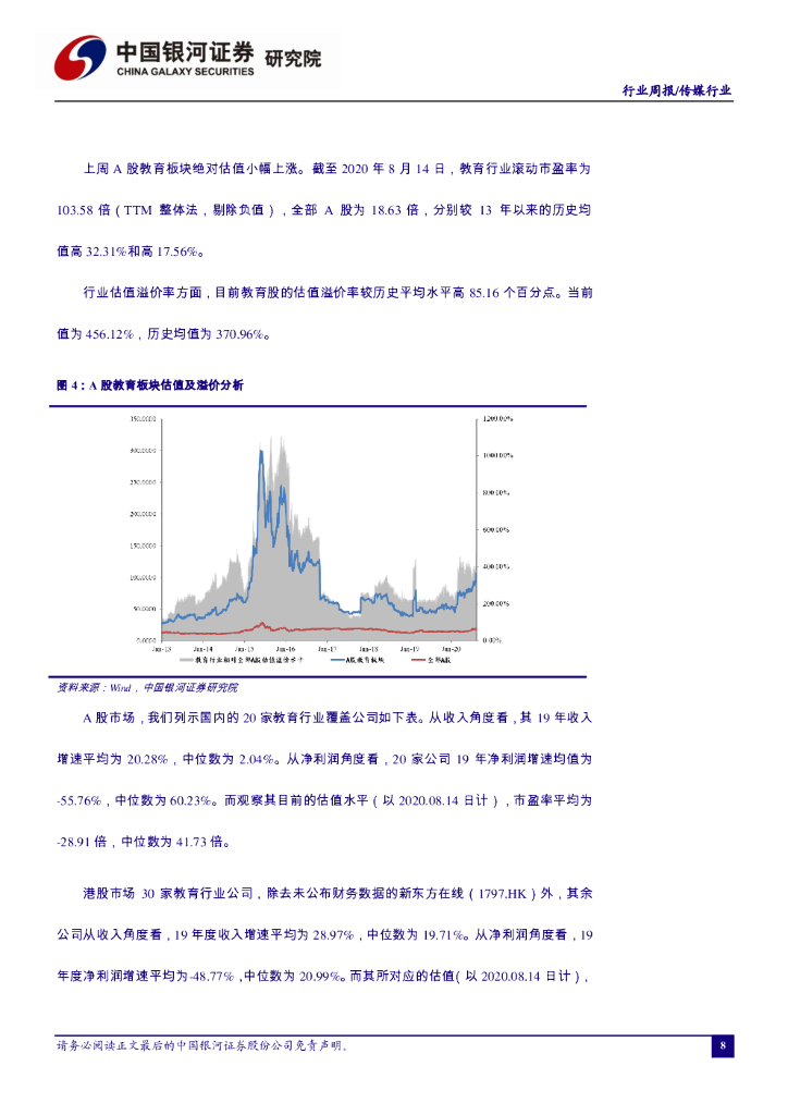 中国银河：教育行业周报：人工智能教育加速普及，中教控股收购海南最大民办高校_第8页