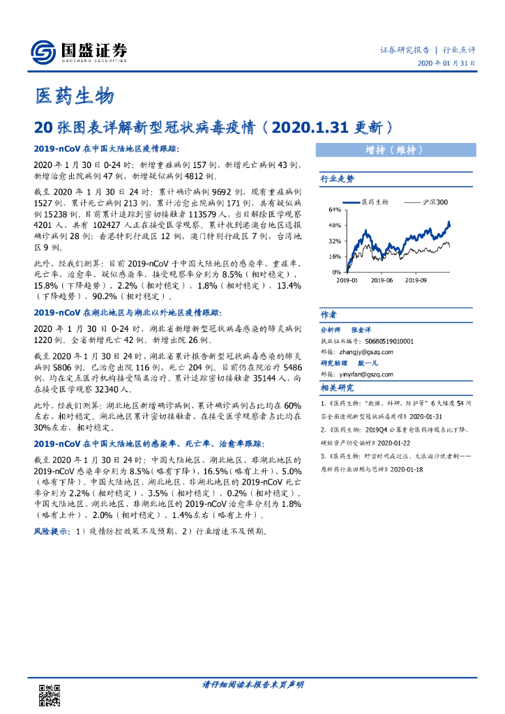国盛证券：医药生物：20张图表详解新型冠状病毒疫情（2020.1.31更新）