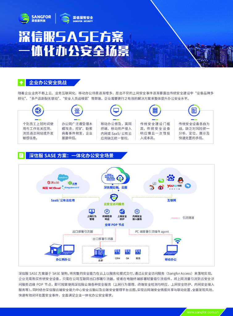 深信服 - SASE方案：一体化办公安全场景