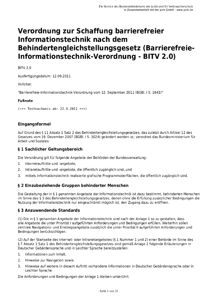 德国残疾人歧视法案BITV2.0
