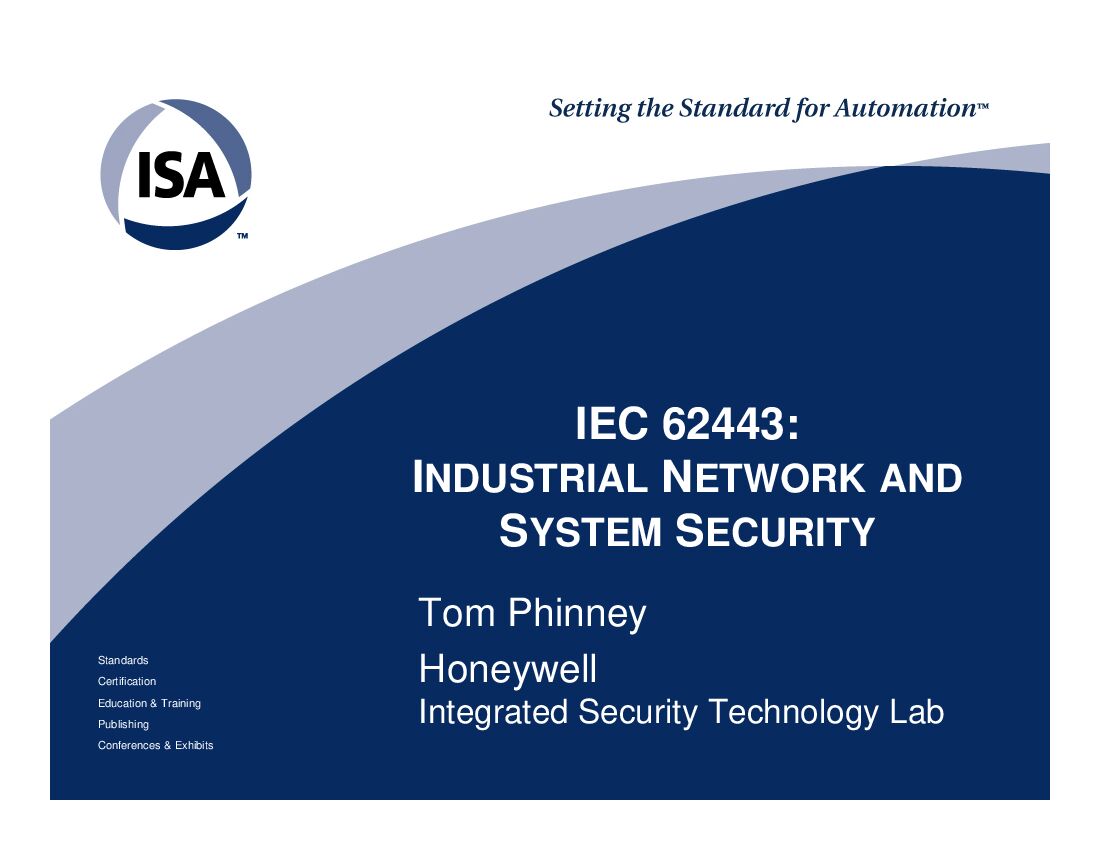 IEC 62443 工控网络与系统信息安全标准（英文版）
