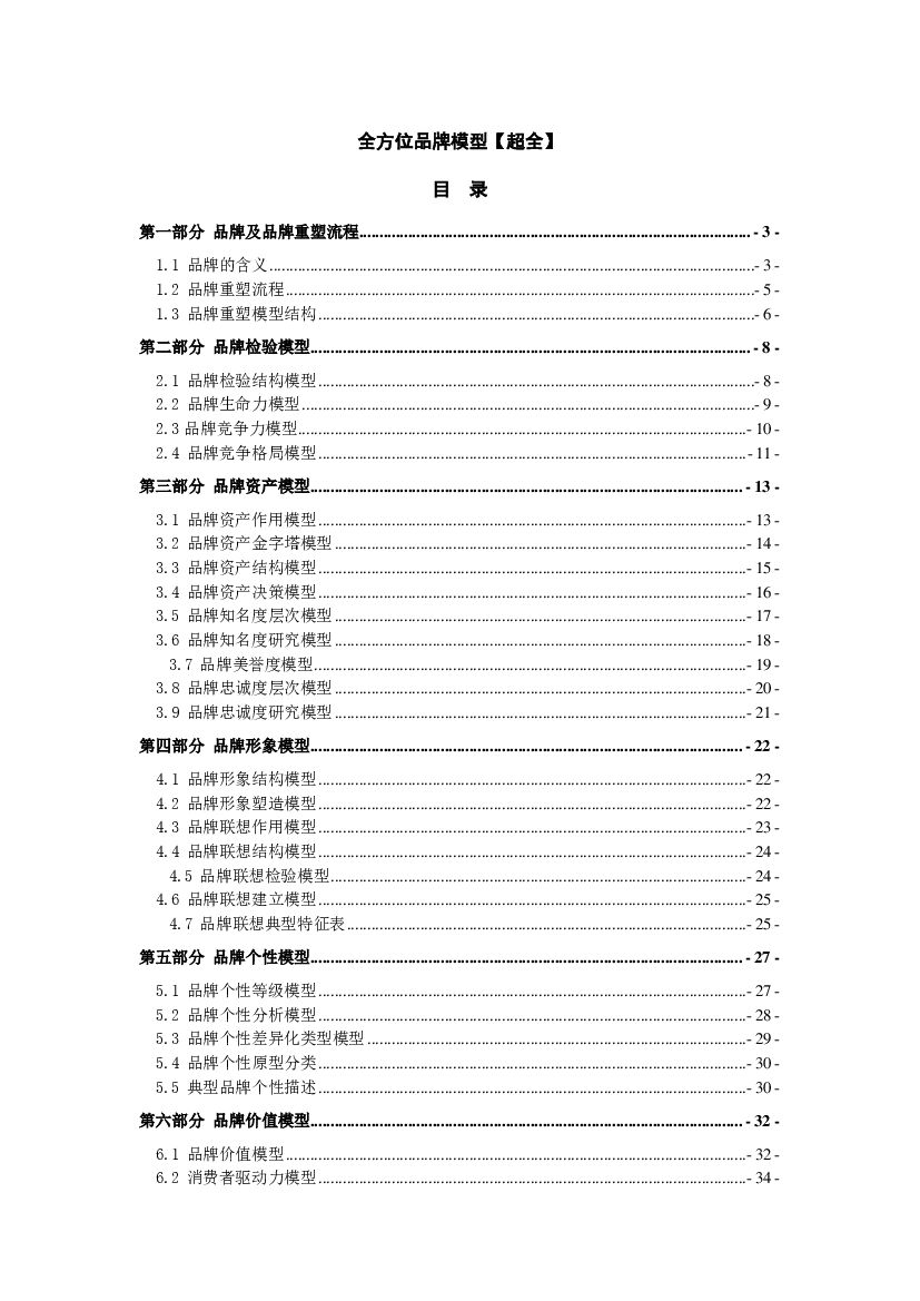 品牌营销：全方位品牌模型手册