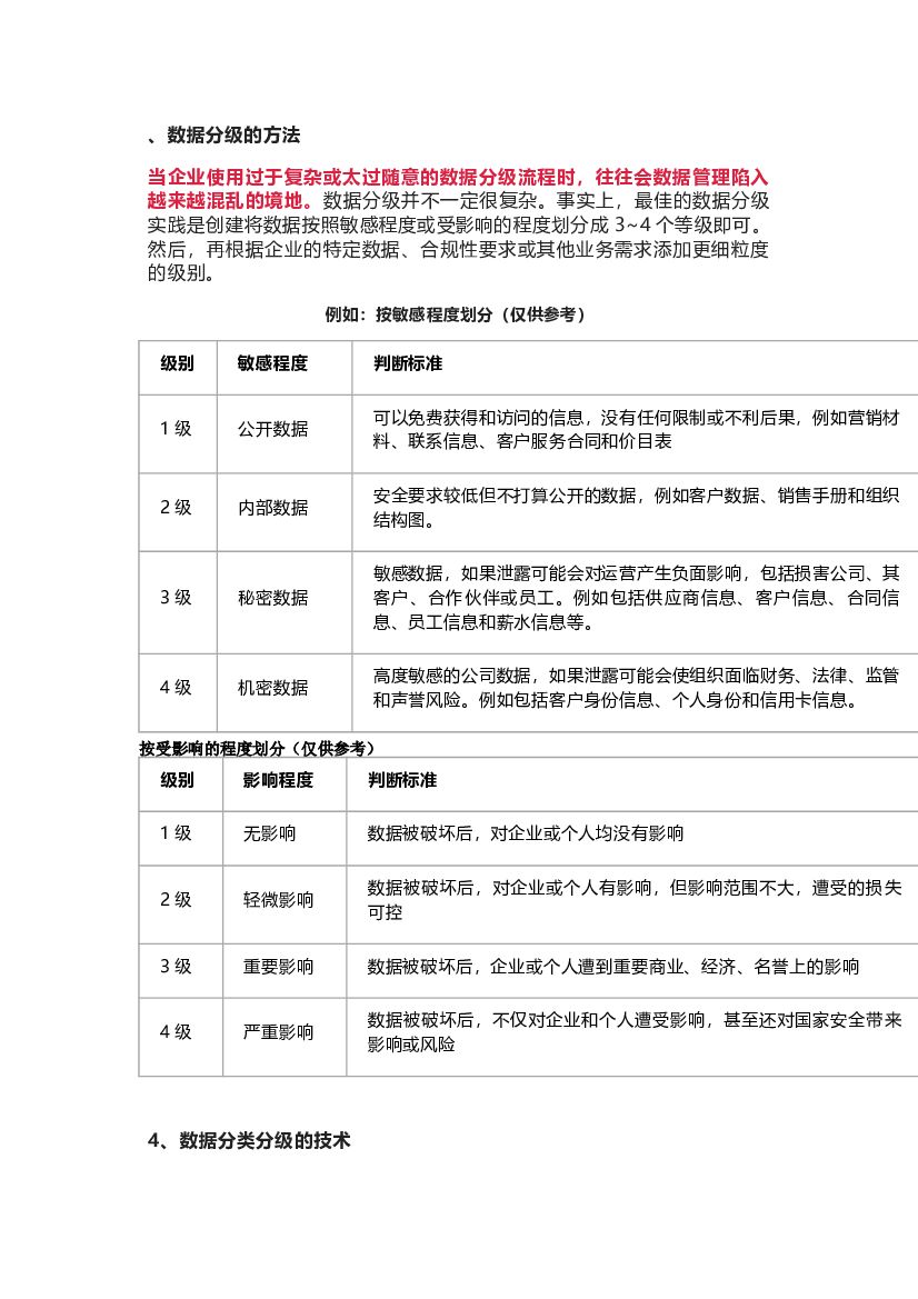 数据分级的方法