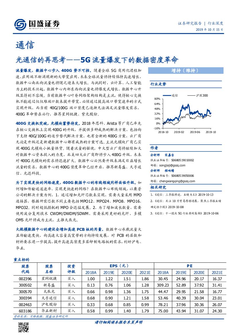 国盛证券：光通信的再思考——5G流量爆发下的数据密度革命