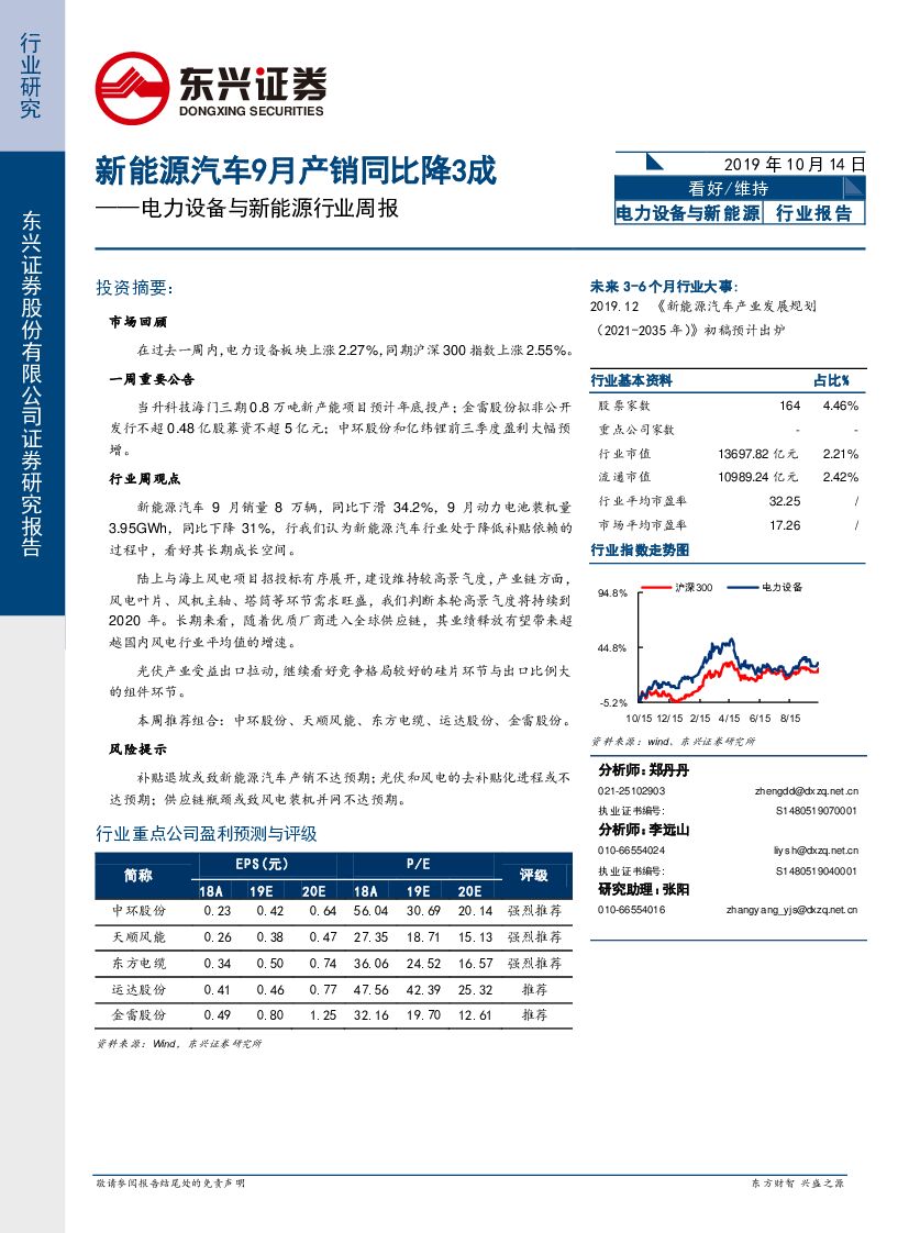 东兴证券：电力设备与新<em>能源</em>行业周报：新<em>能源</em>汽车9月产销同比降3成 海报