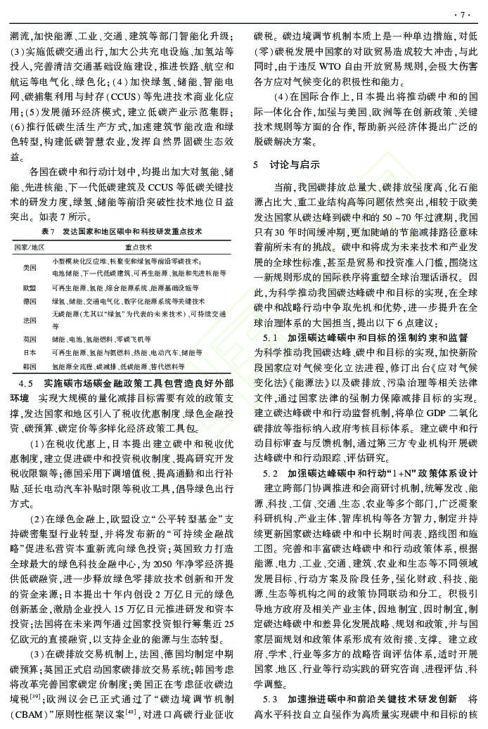 中国科学院：政策工具视角下发达国家碳中和战略行动政策分析及对我国启示_第7页