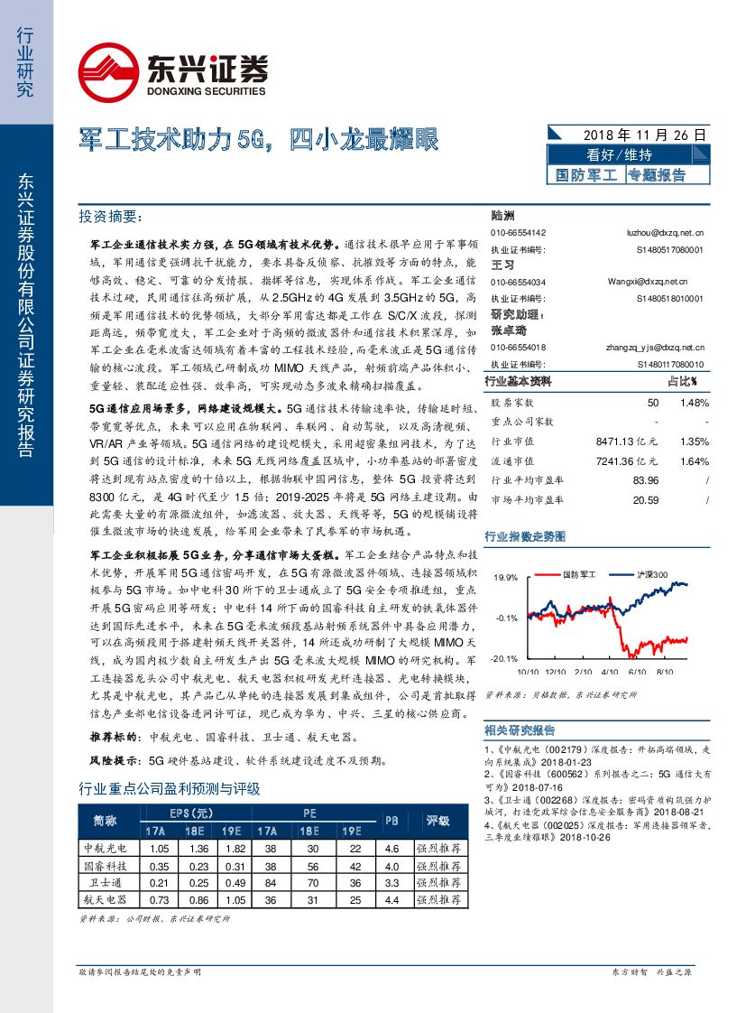 东兴证券：国防<em>军工</em>：<em>军工</em>技术助力5G，四小龙最耀眼 海报
