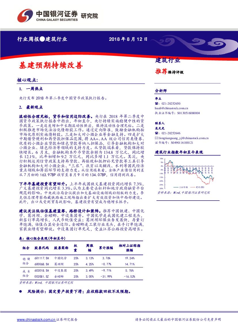 中国银河：建筑行业周报：基建预期持续改善