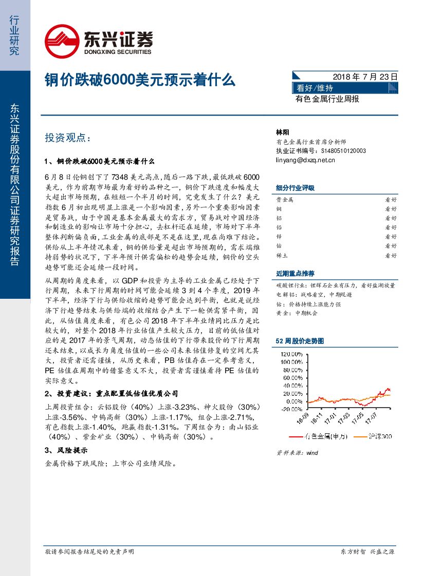 东兴证券：有色金属行业周报：铜价跌破6000美元预示着什么