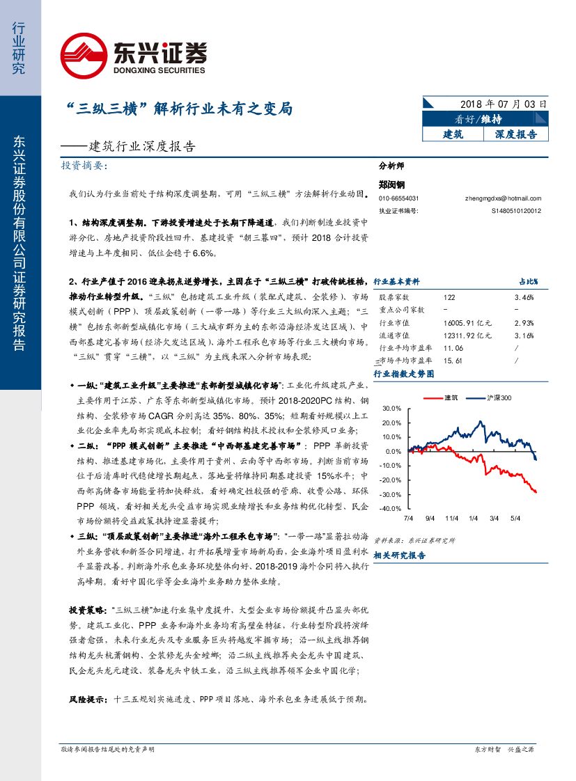 东兴证券：建筑行业深度报告：“三纵三横”解析行业未有之变局
