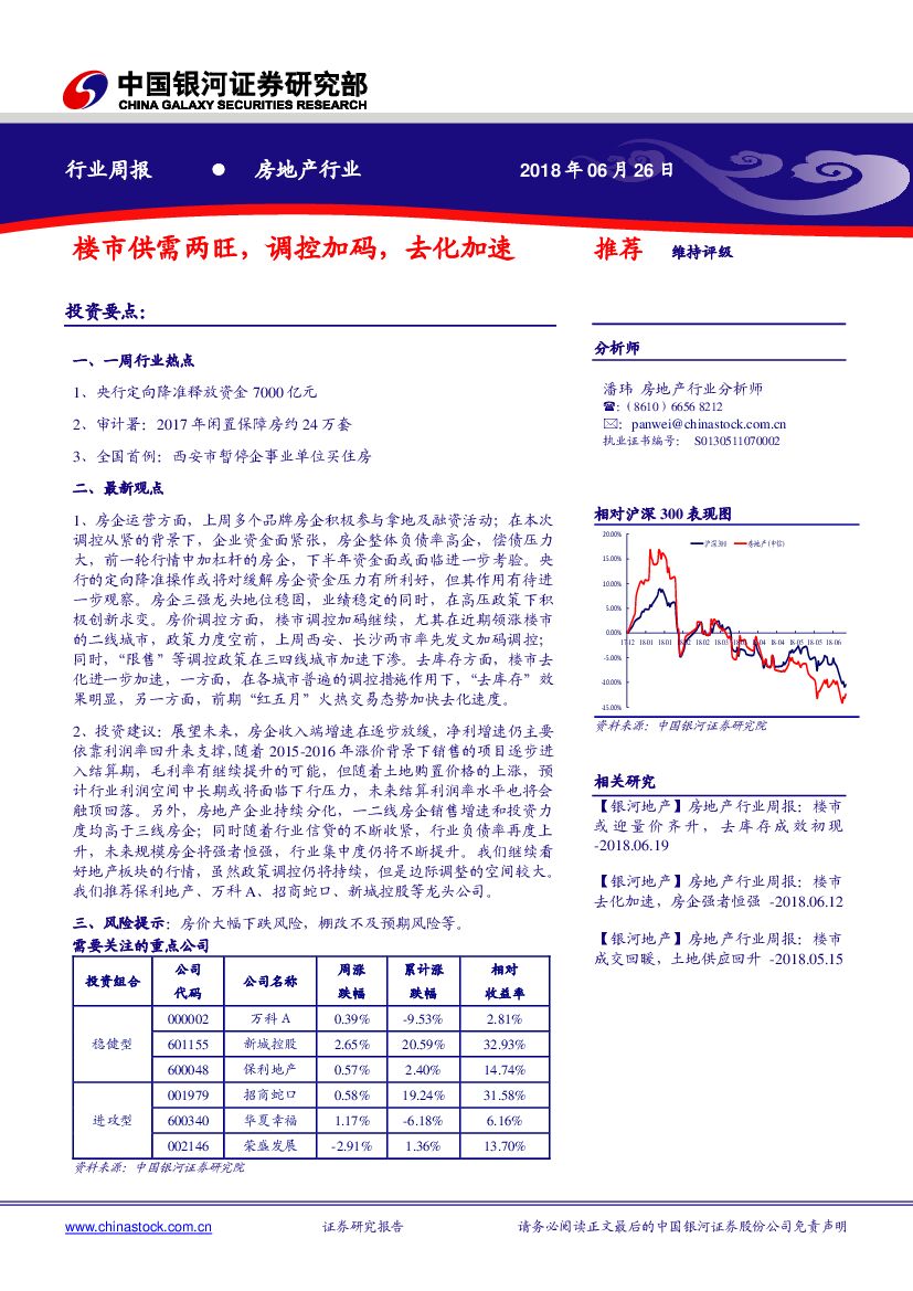 中国银河：房地产行业周报：楼市供需两旺，调控加码，去化加速