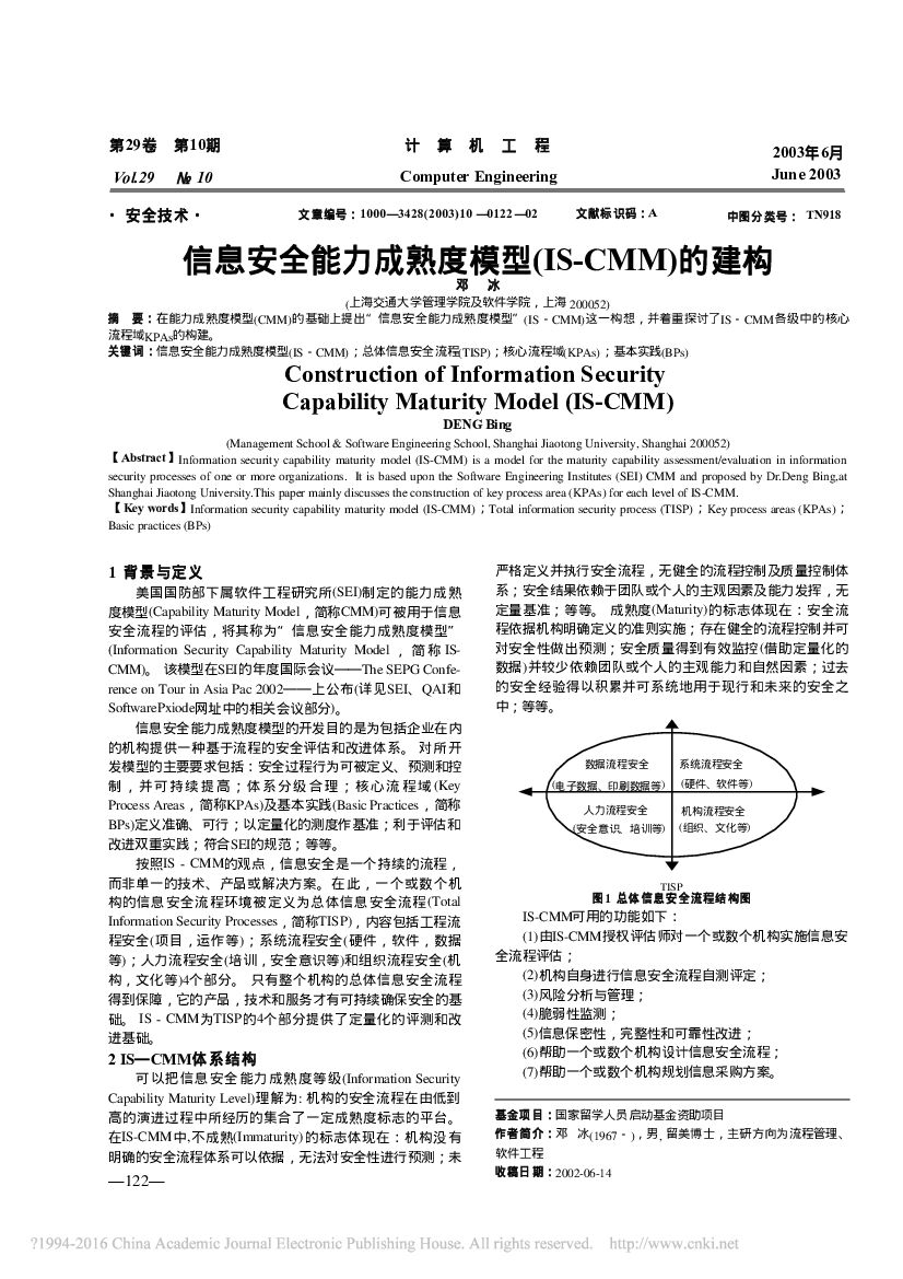 上海交通大学：信息安全能力成熟度模型（IS-CMM）的建构 