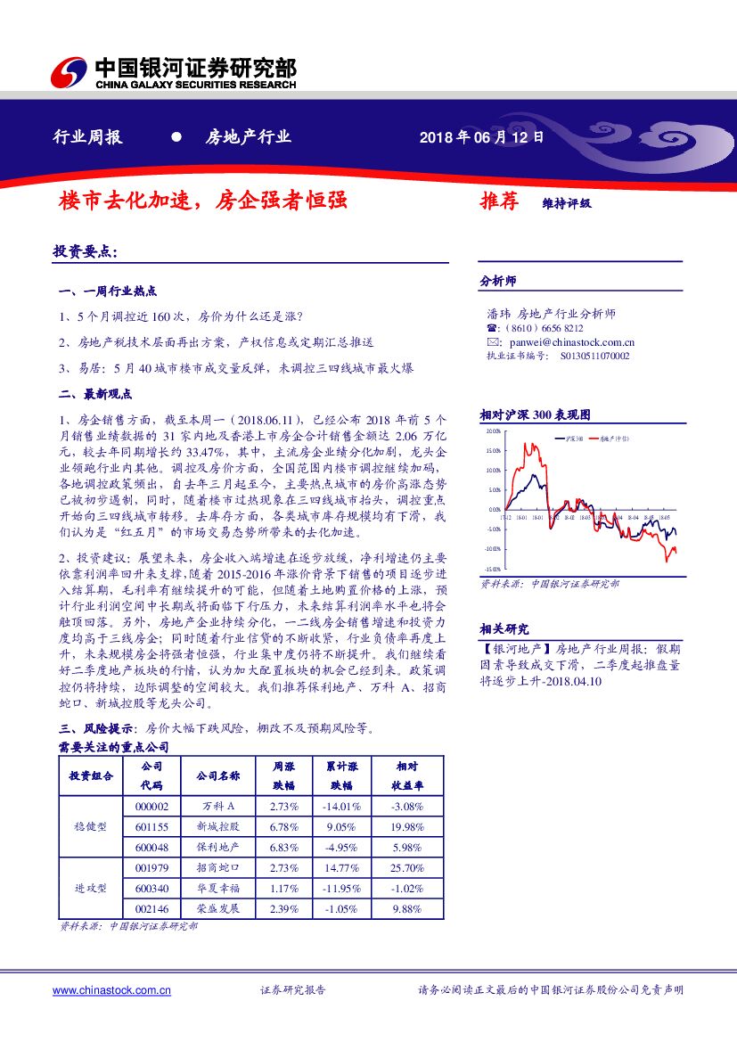 中国银河：房地产行业周报：楼市去化加速，房企强者恒强