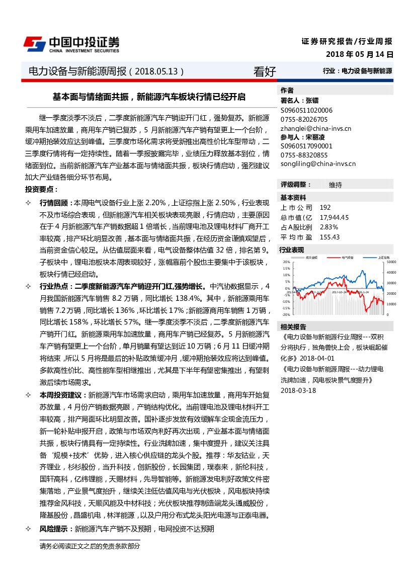中投证券：电力设备与新<em>能源</em>周报：基本面与情绪面共振，新<em>能源</em>汽车板块行情已经开启 海报