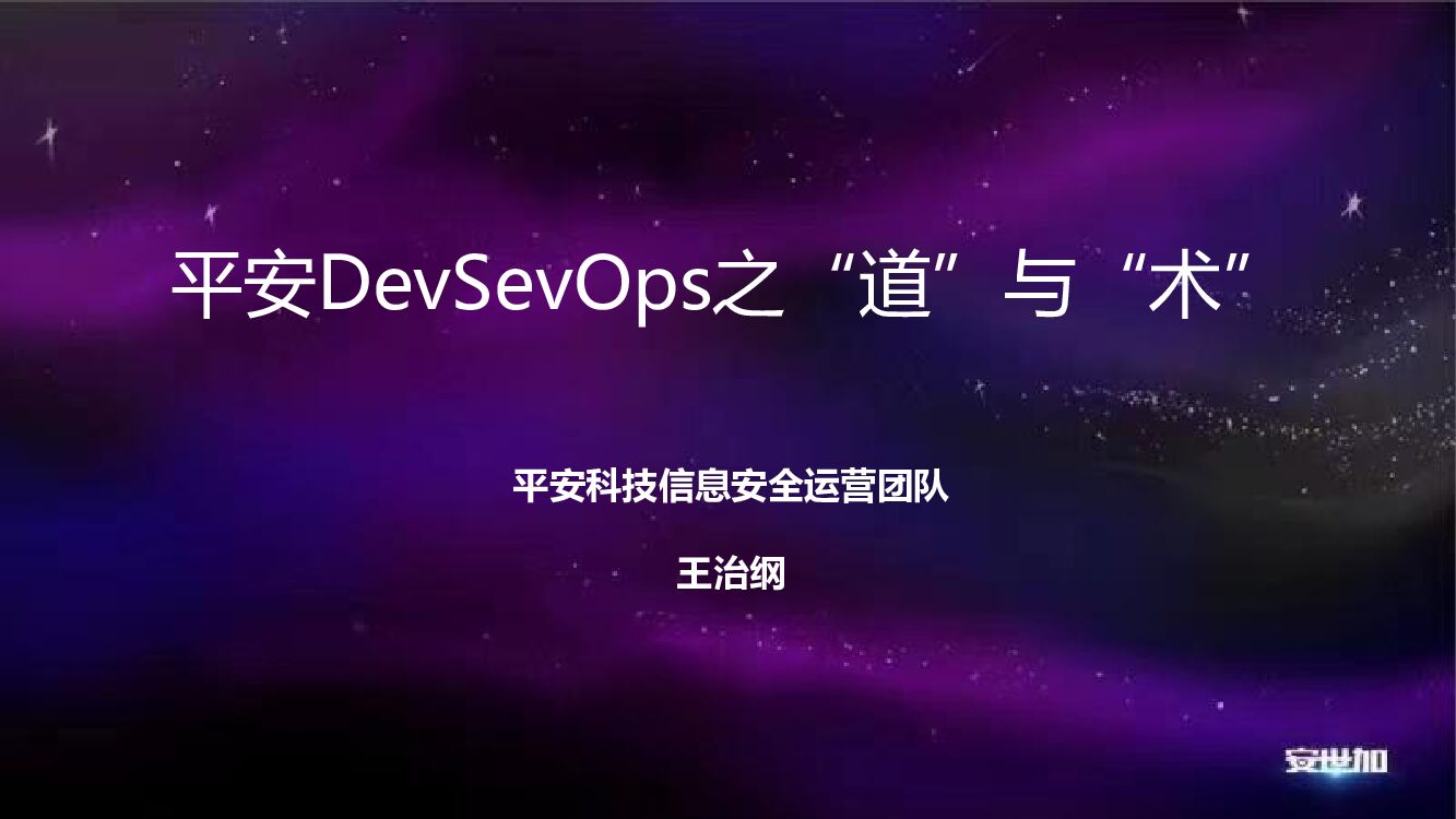 王治纲-平安DevSecOps之道与术