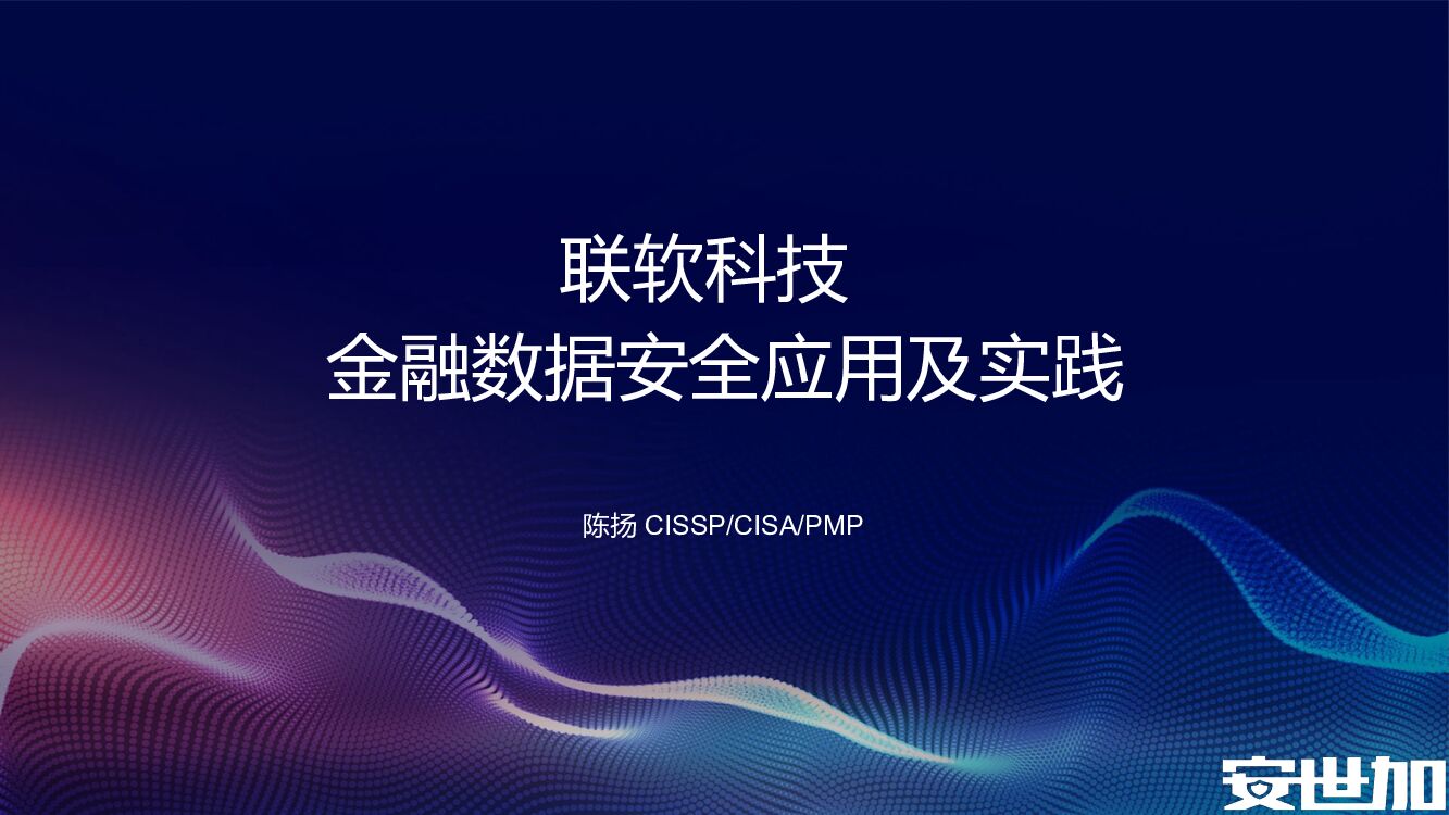 联软科技（陈扬）金融数据安全应用及实践
