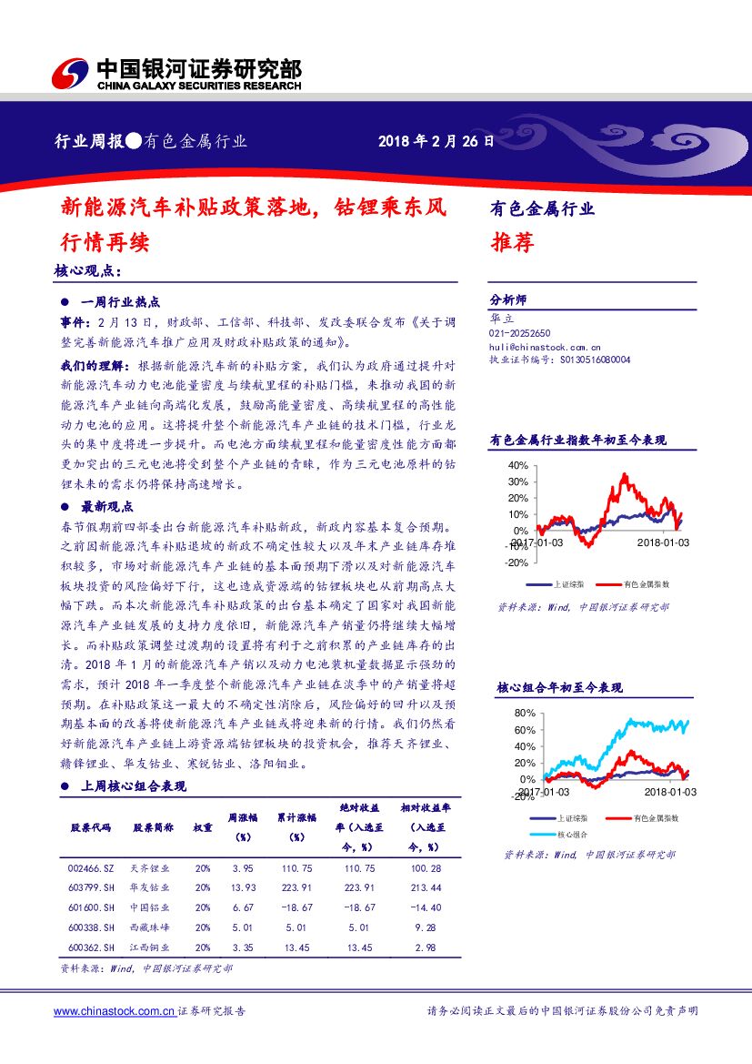 中国银河：有色金属行业周报：新<em>能源</em>汽车补贴政策落地，钴锂乘东风行情再续 海报
