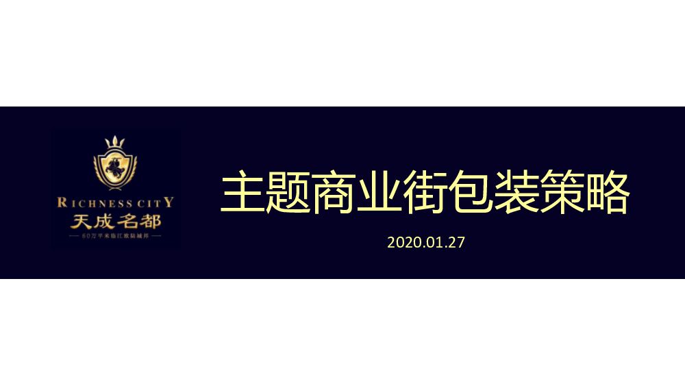 天成名都主题商业街包装策略案