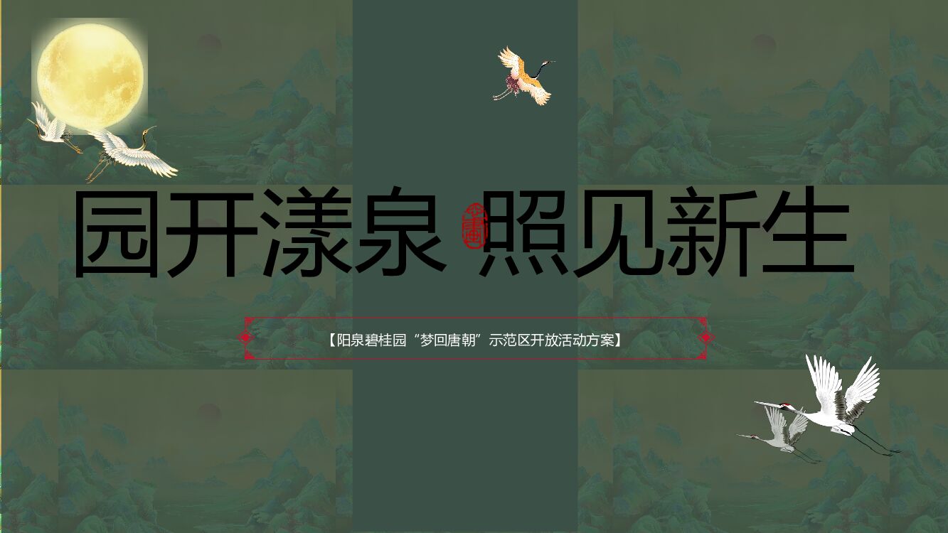 “梦回唐朝”示范区开放（园开漾泉  照见新生主题）活动策划方案