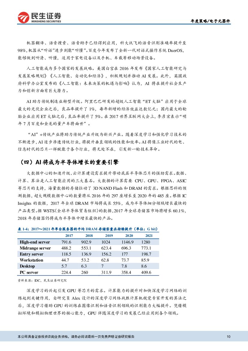 民生证券：电子元器件行业2018年度投资策略：景气上行，创新制胜，拥抱“人工智能+”时代_第10页