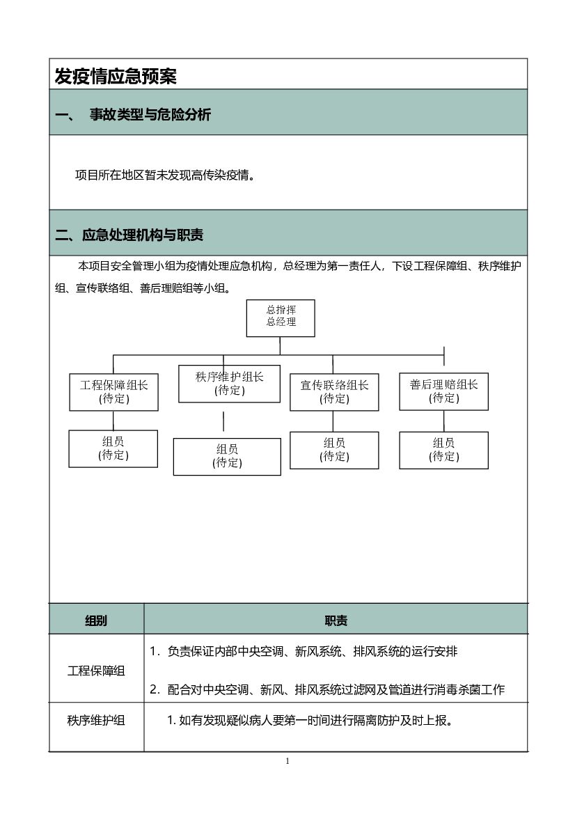 2020突发疫情应急预案