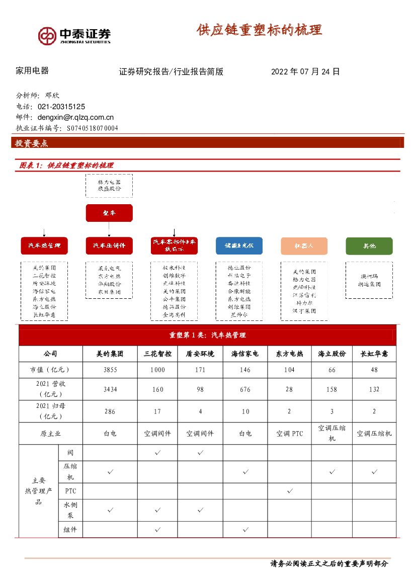 中泰证券：家用电器：<em>供应链</em>重塑标的梳理 海报