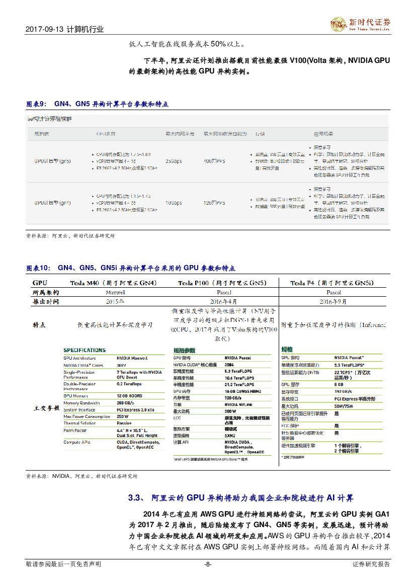 新时代证券：计算机行业：人工智能系列报告：看阿里云全新一代AI异构加速平台，领略“AI芯片+”生态好风光_第8页