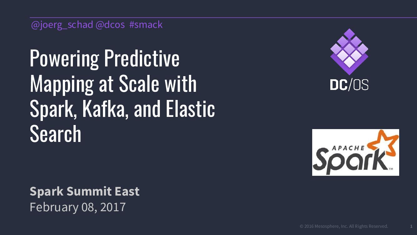 Powering Predictive Mapping at Scale with Spark,Kafka,and Elastic Search