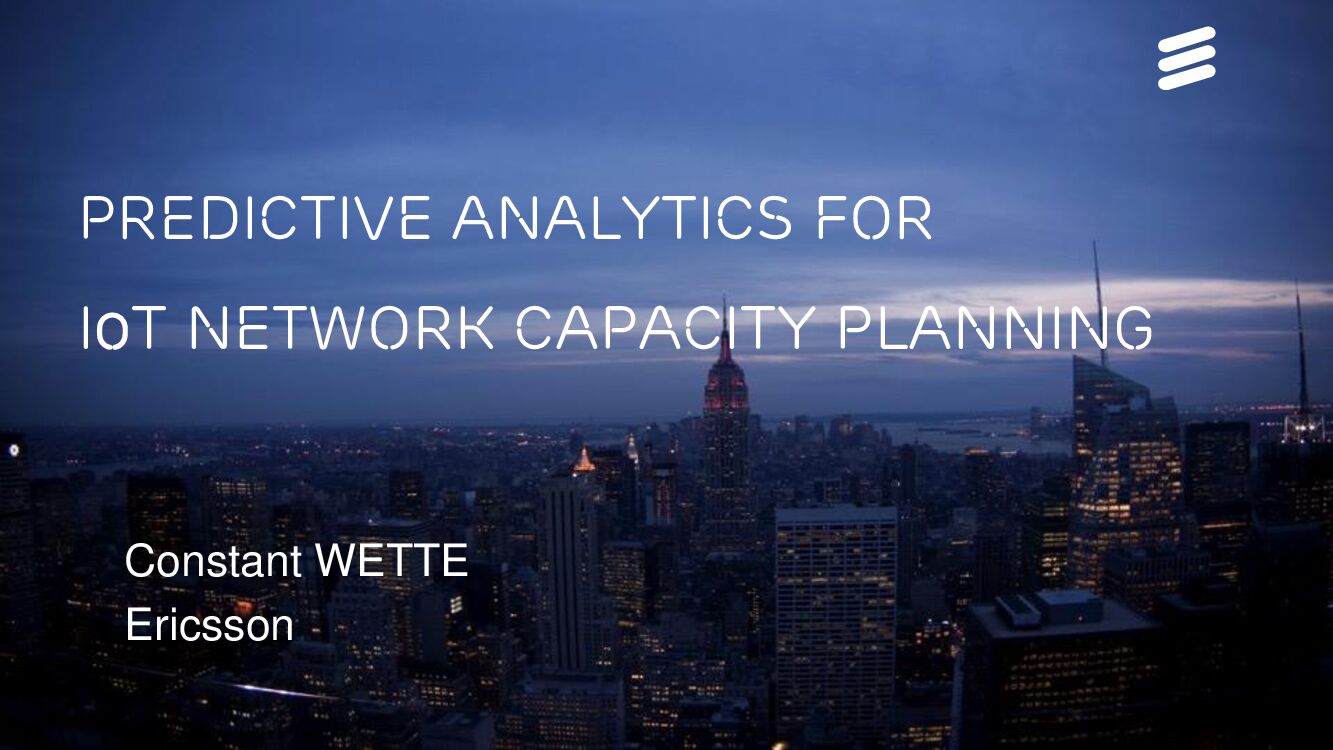 Predictive analytics for Iot network capacity planning