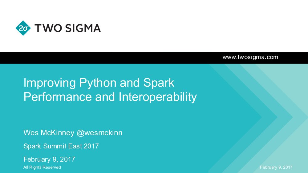 Improving Python and Spark Performance and Interoperability