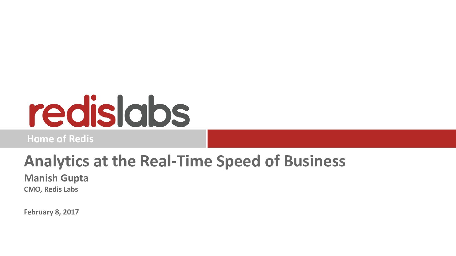 Analytics at the Real-Time Speed of Business