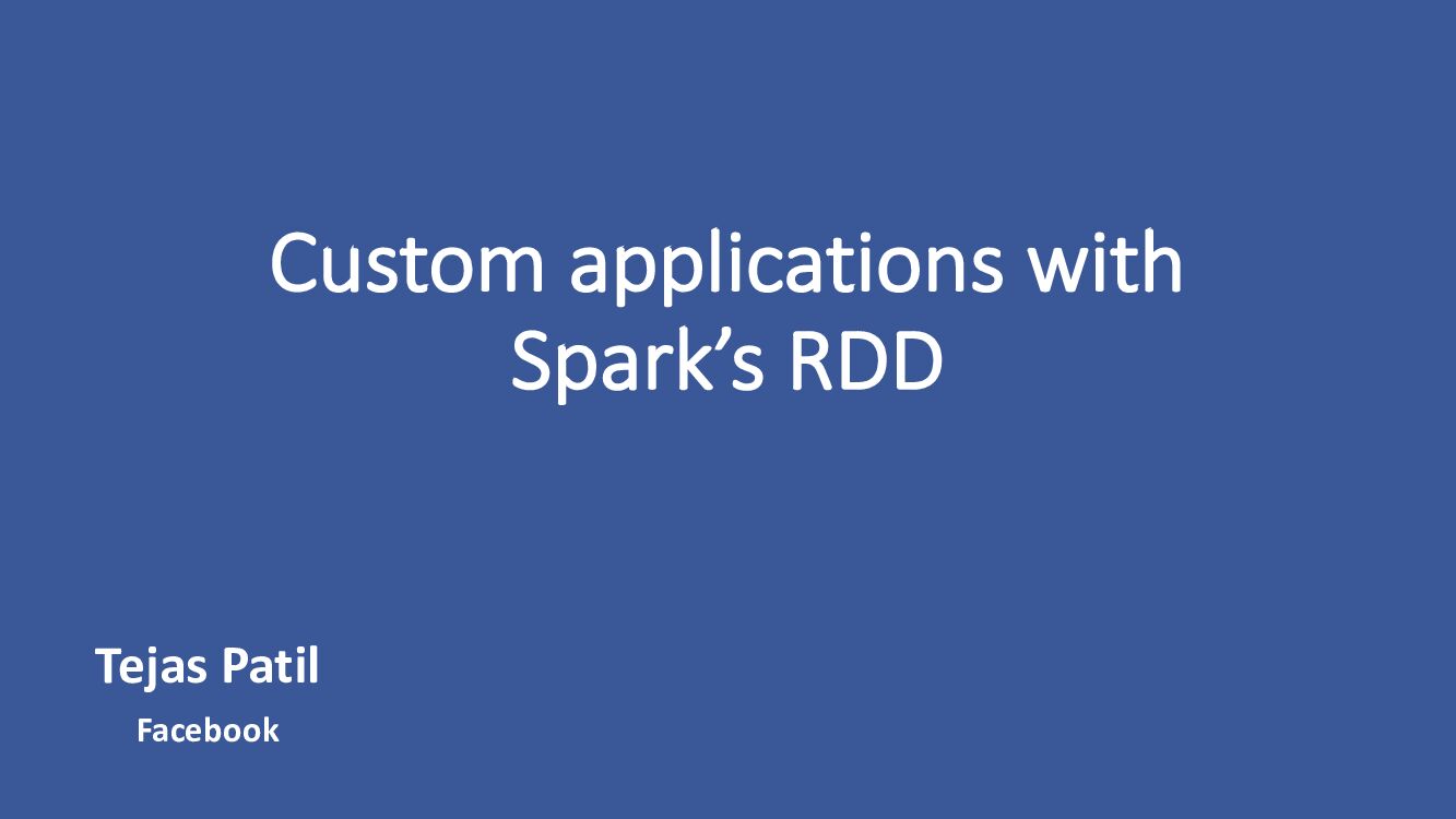 Custom applications with Spark’s RDD