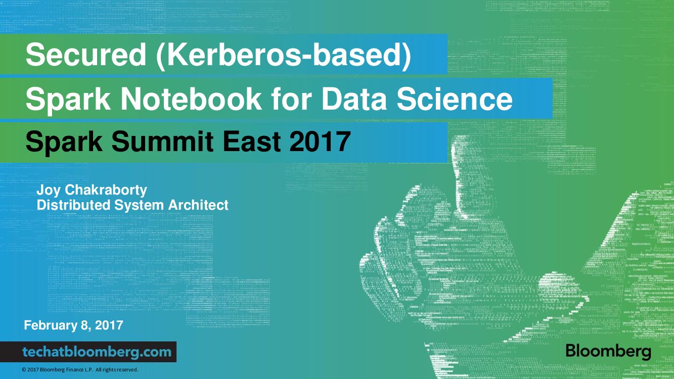 Secured (Kerberos-based) Spark Notebook for Data Science